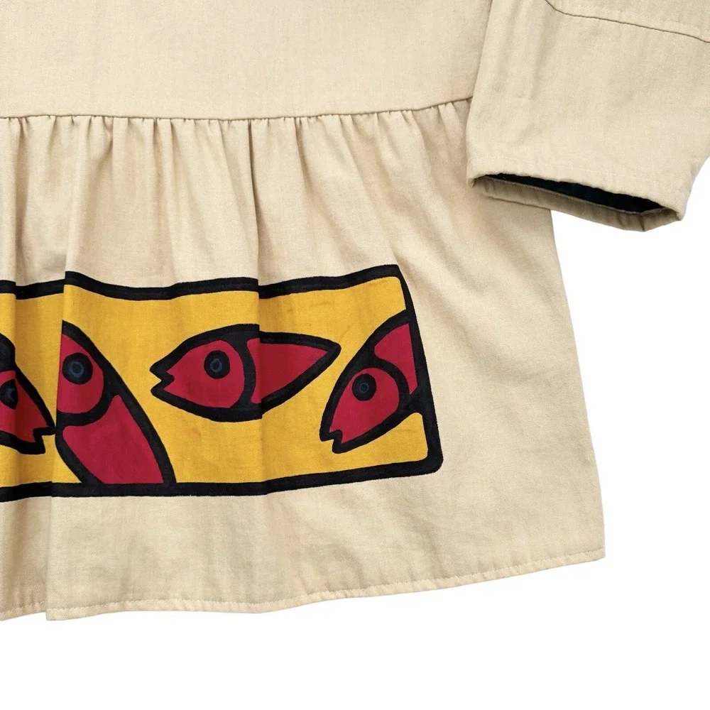 Vintage Hand Painted Art Jacket - Primitive Hip Abstract Museum - XL/XXL